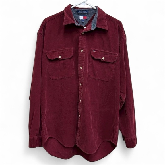 Tommy Hilfiger Other - Tommy Hilfiger Burgundy Corduroy Long Sleeve Shirt     Great Condition Sz Large